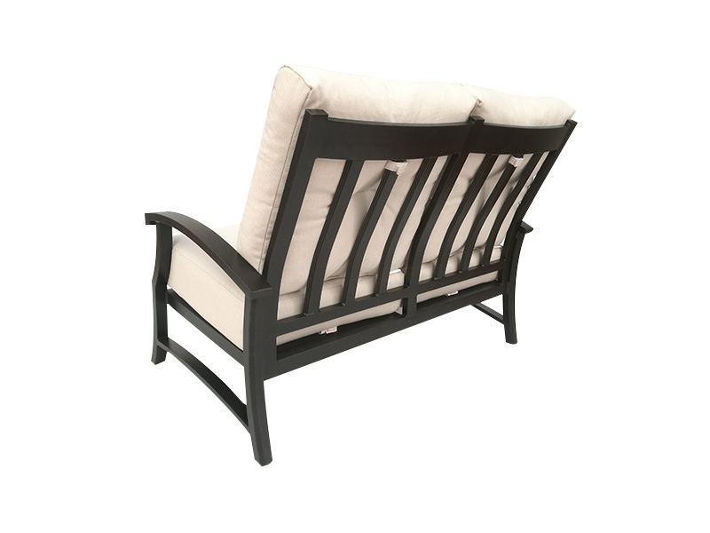 Lodge قدیمی آلومینیوم برنز با کوسن پاسیو Loveseat