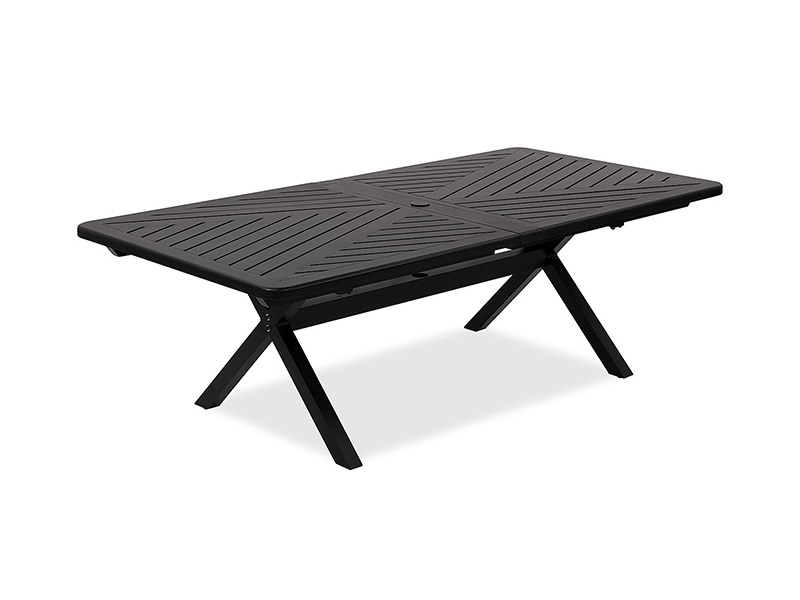 پاسیو آلومینیومی برنزی با سن Solstice 84-130 x 44 in. میز ناهار خوری داخلی